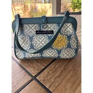 Petunia Pickle Bottom Teal Scroll Design Insulated Clutch/bottle Sturdy Baby Bag